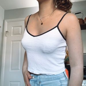 AERO White Tank with Navy Blue straps